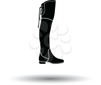 Hessian boots icon. White background with shadow design. Vector illustration.