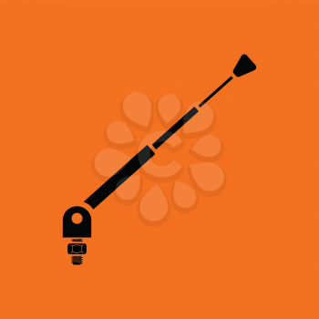 Radio antenna component icon. Orange background with black. Vector illustration.