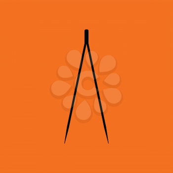 Electric tweezers icon. Orange background with black. Vector illustration.