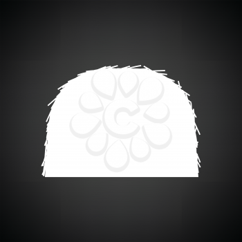 Hay stack icon. Black background with white. Vector illustration.