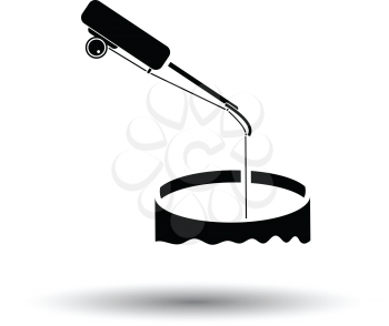 Icon of Fishing winter tackle . White background with shadow design. Vector illustration.