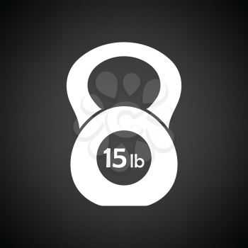 Kettlebell icon. Black background with white. Vector illustration.