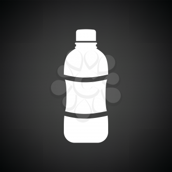Water bottle icon. Black background with white. Vector illustration.