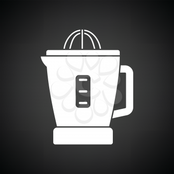 Citrus juicer machine icon. Black background with white. Vector illustration.