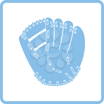 Baseball glove icon. Blue frame design. Vector illustration.