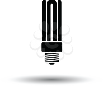 Energy saving light bulb icon. White background with shadow design. Vector illustration.