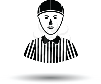 American football referee icon. White background with shadow design. Vector illustration.