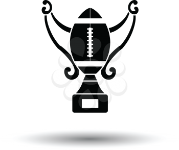 American football trophy cup icon. White background with shadow design. Vector illustration.