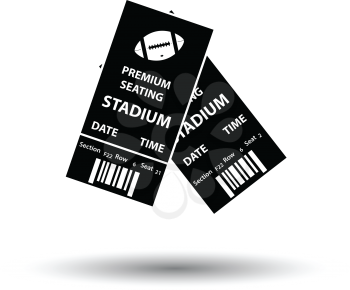 American football tickets icon. White background with shadow design. Vector illustration.