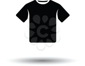 T-shirt icon. White background with shadow design. Vector illustration.