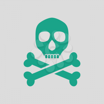 Poison sign icon. Gray background with green. Vector illustration.