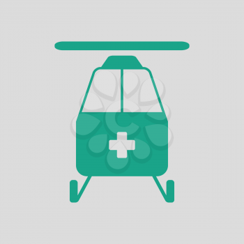 Medevac icon. Gray background with green. Vector illustration.