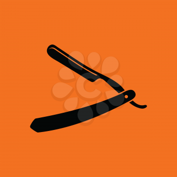 Razor icon. Orange background with black. Vector illustration.