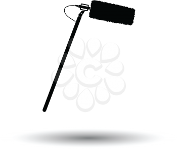 Cinema microphone icon. White background with shadow design. Vector illustration.