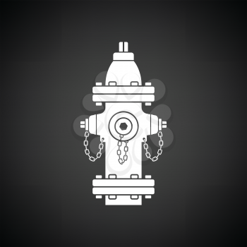 Fire hydrant icon. Black background with white. Vector illustration.