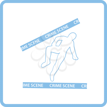 Crime scene icon. Blue frame design. Vector illustration.