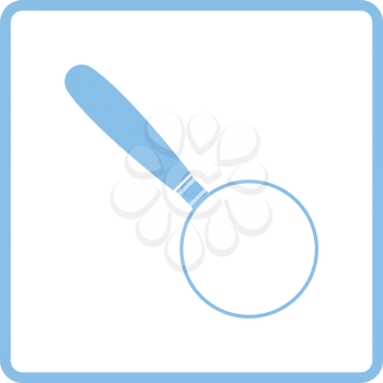 Magnifying glass icon. Blue frame design. Vector illustration.