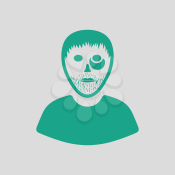 Criminal man icon. Gray background with green. Vector illustration.
