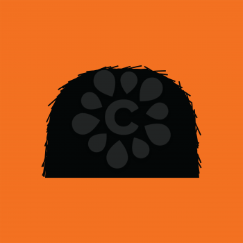 Hay stack icon. Orange background with black. Vector illustration.