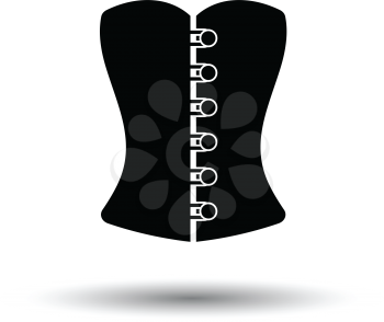 Sexy corset icon. White background with shadow design. Vector illustration.