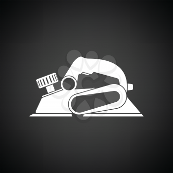 Electric planer icon. Black background with white. Vector illustration.