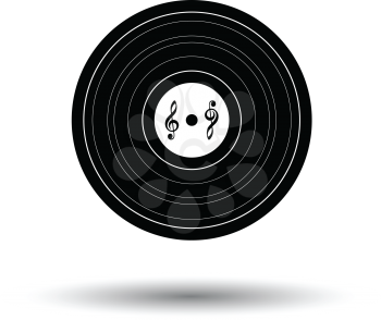 Analogue record icon. White background with shadow design. Vector illustration.