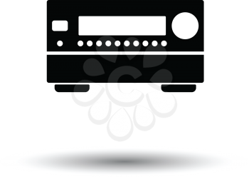 Home theater receiver icon. White background with shadow design. Vector illustration.
