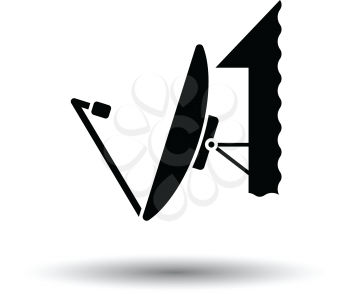 Satellite antenna icon. White background with shadow design. Vector illustration.
