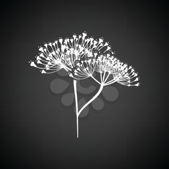 Dill  icon. Black background with white. Vector illustration.