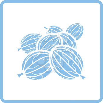 Gooseberry icon. Blue frame design. Vector illustration.
