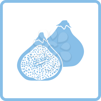 Fig fruit icon. Blue frame design. Vector illustration.