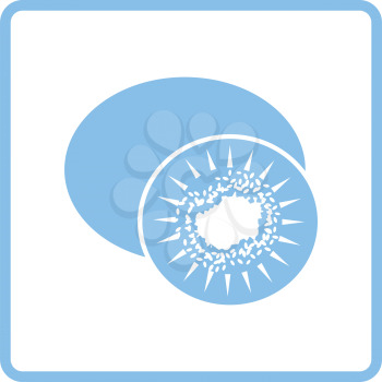Kiwi icon. Blue frame design. Vector illustration.