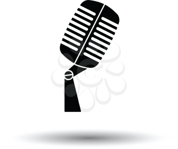 Old microphone icon. White background with shadow design. Vector illustration.