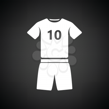Soccer uniform icon. Black background with white. Vector illustration.