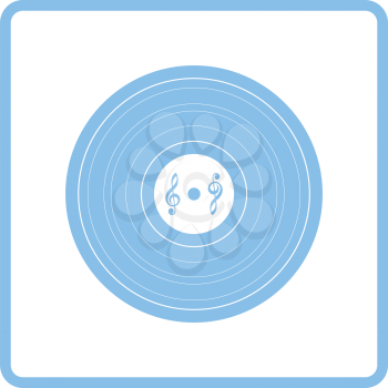 Analogue record icon. Blue frame design. Vector illustration.