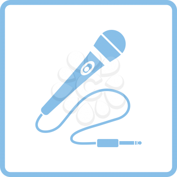 Karaoke microphone  icon. Blue frame design. Vector illustration.