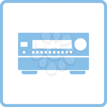 Home theater receiver icon. Blue frame design. Vector illustration.