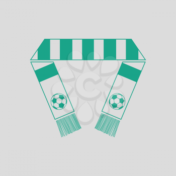 Football fans scarf icon. Gray background with green. Vector illustration.