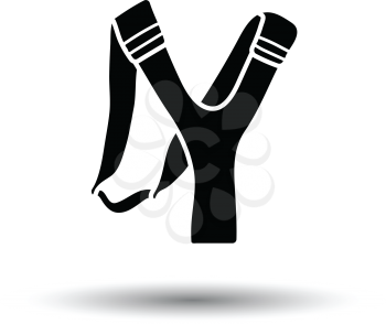 Hunting  slingshot  icon. White background with shadow design. Vector illustration.