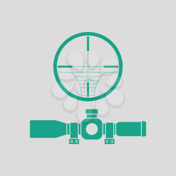 Scope icon. Gray background with green. Vector illustration.