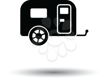 Camping family caravan car  icon. White background with shadow design. Vector illustration.