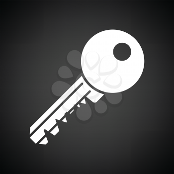 Key icon. Black background with white. Vector illustration.