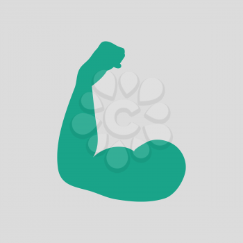 Bicep icon. Gray background with green. Vector illustration.