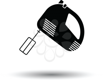 Kitchen hand mixer icon. White background with shadow design. Vector illustration.