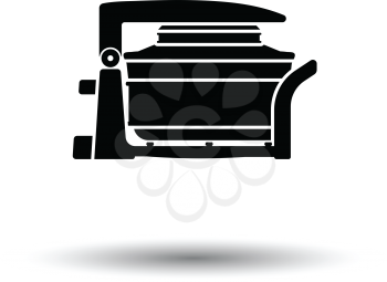 Electric convection oven icon. White background with shadow design. Vector illustration.