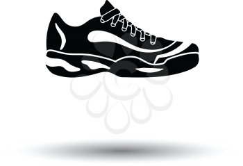 Tennis sneaker icon. White background with shadow design. Vector illustration.
