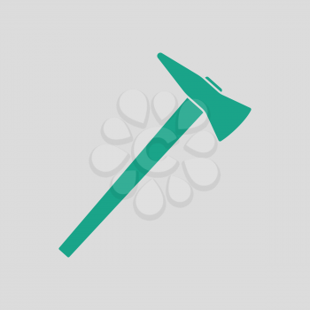 Fire axe icon. Gray background with green. Vector illustration.