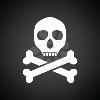 Poison sign icon. Black background with white. Vector illustration.