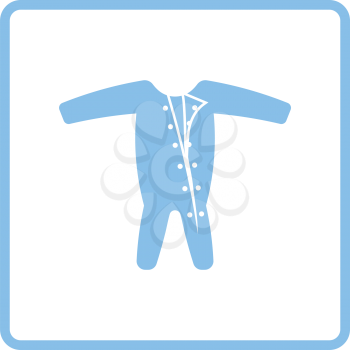 Baby onesie icon. Blue frame design. Vector illustration.
