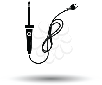 Soldering iron icon. White background with shadow design. Vector illustration.